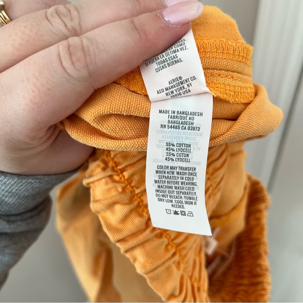 NWT Aerie High Waist Orange Women's Shorts - Picture 7 of 7